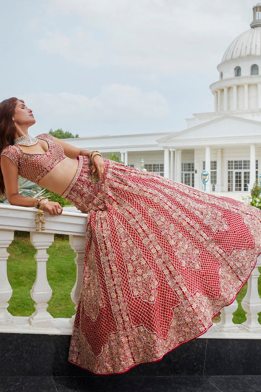 ISHQ RED BRIDAL LEHENGA