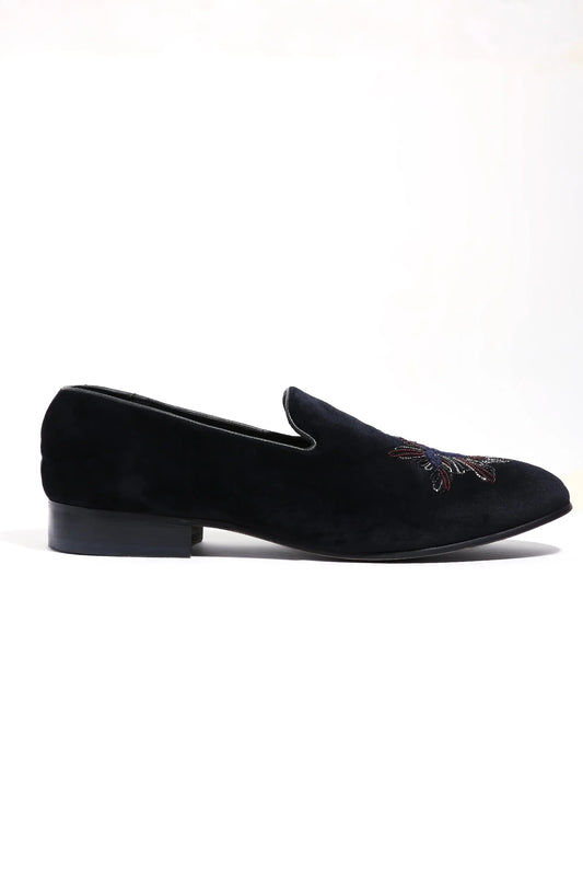 Avian Elegance Velvet Slip-Ons - Asuka Couture