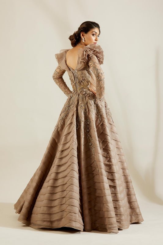 Lenox Grey Ruffle Gown