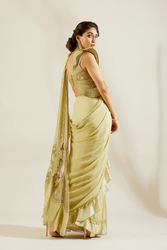 Tea Green Saree