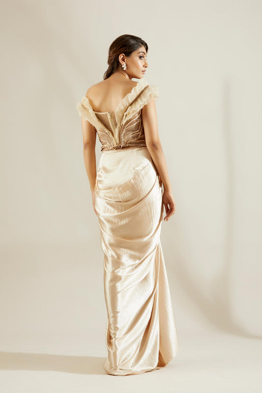 Barley Beige drape Saree