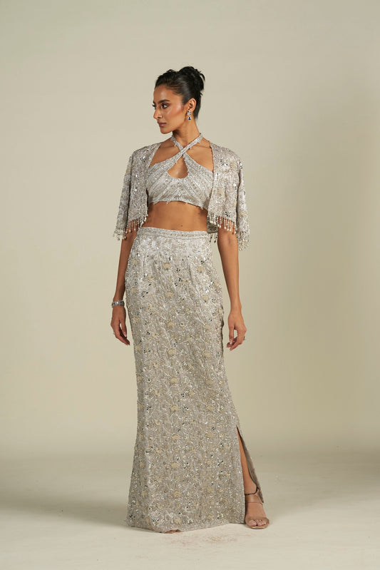GREY SKIRT SET
