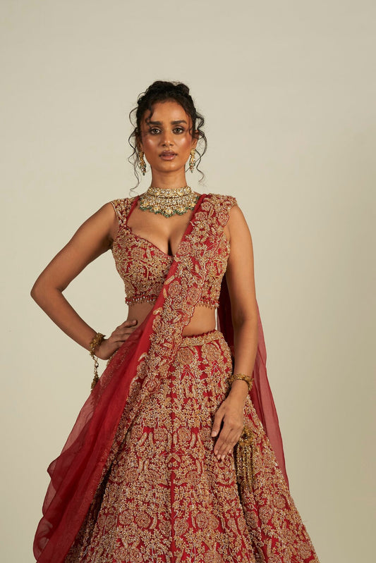 RED BRIDAL LEHENGA