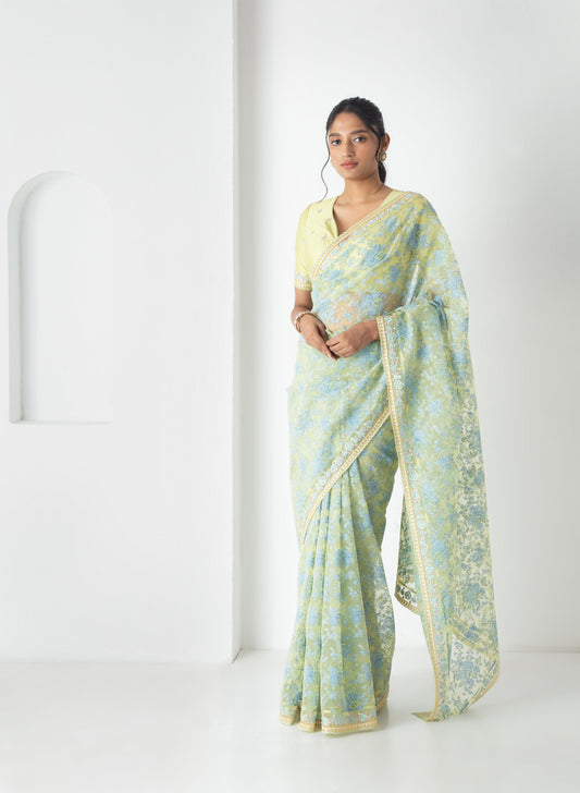 Rinsha Saree Yellow Plum