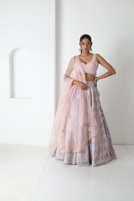 Zaina Lehenga Peach Pink