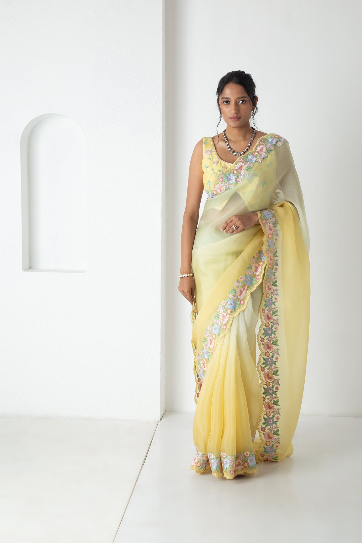 Kaisa Saree Yellow-Green