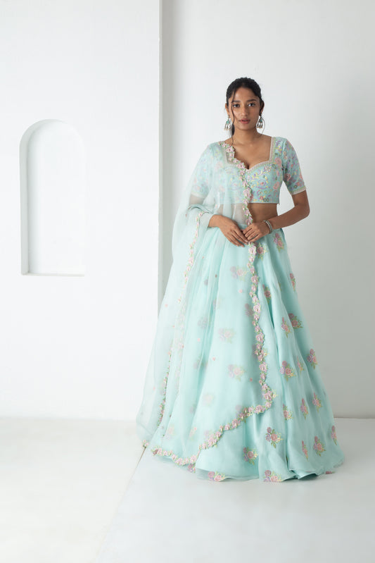 Vieva Lehenga Aqua