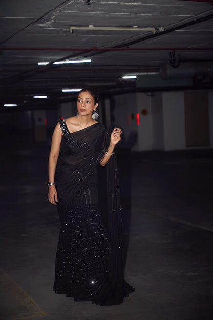 Tabu in Sky Pre Drape Saree