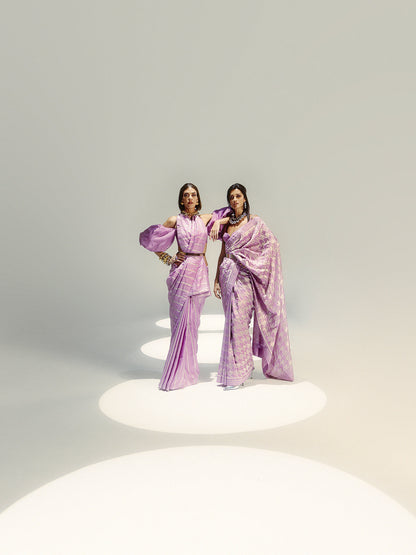 Lilac Gerum Saree