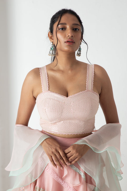 Aria Lehenga Carnation Pink