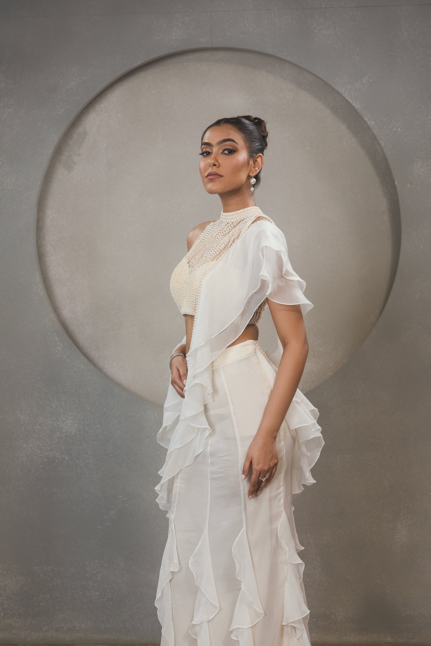 Pearl Ruffle Saree