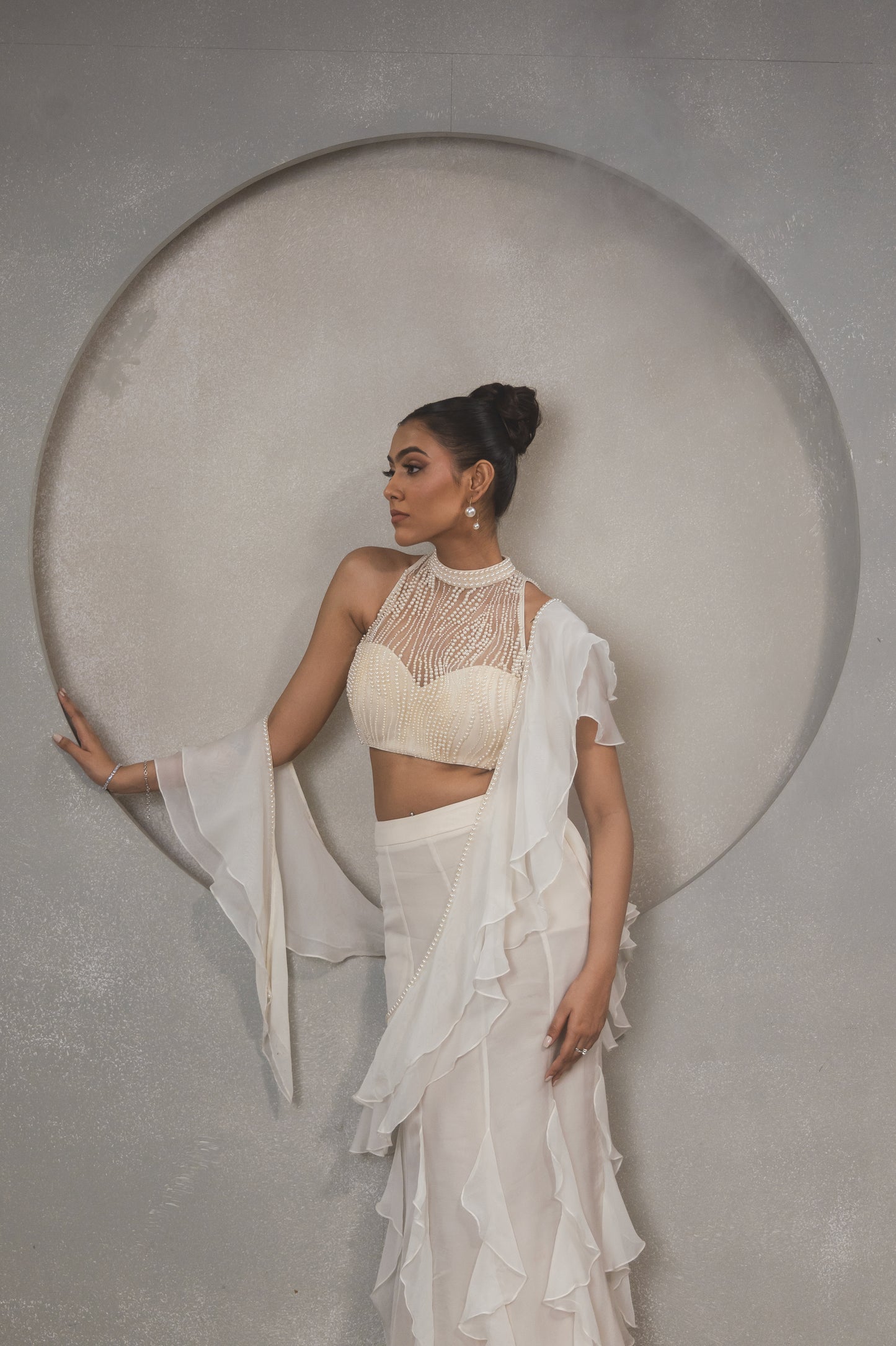 Pearl Ruffle Saree
