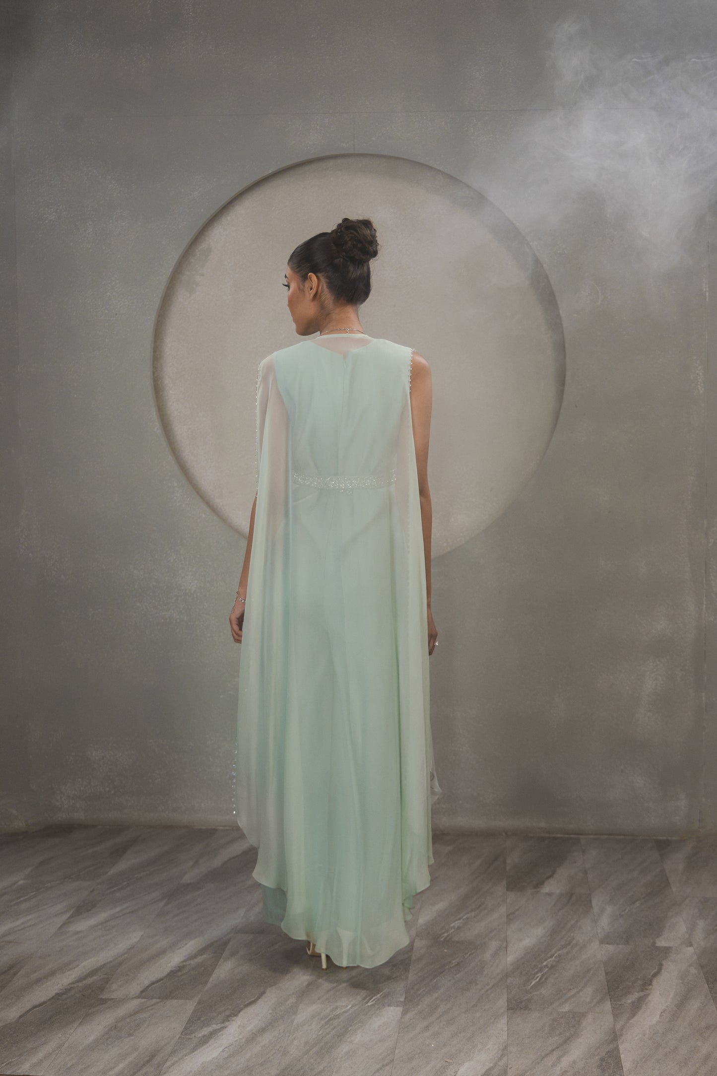 Crystal Jump Suit with Embroidered Belt