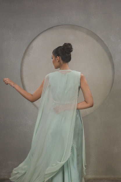 Crystal Jump Suit with Embroidered Belt