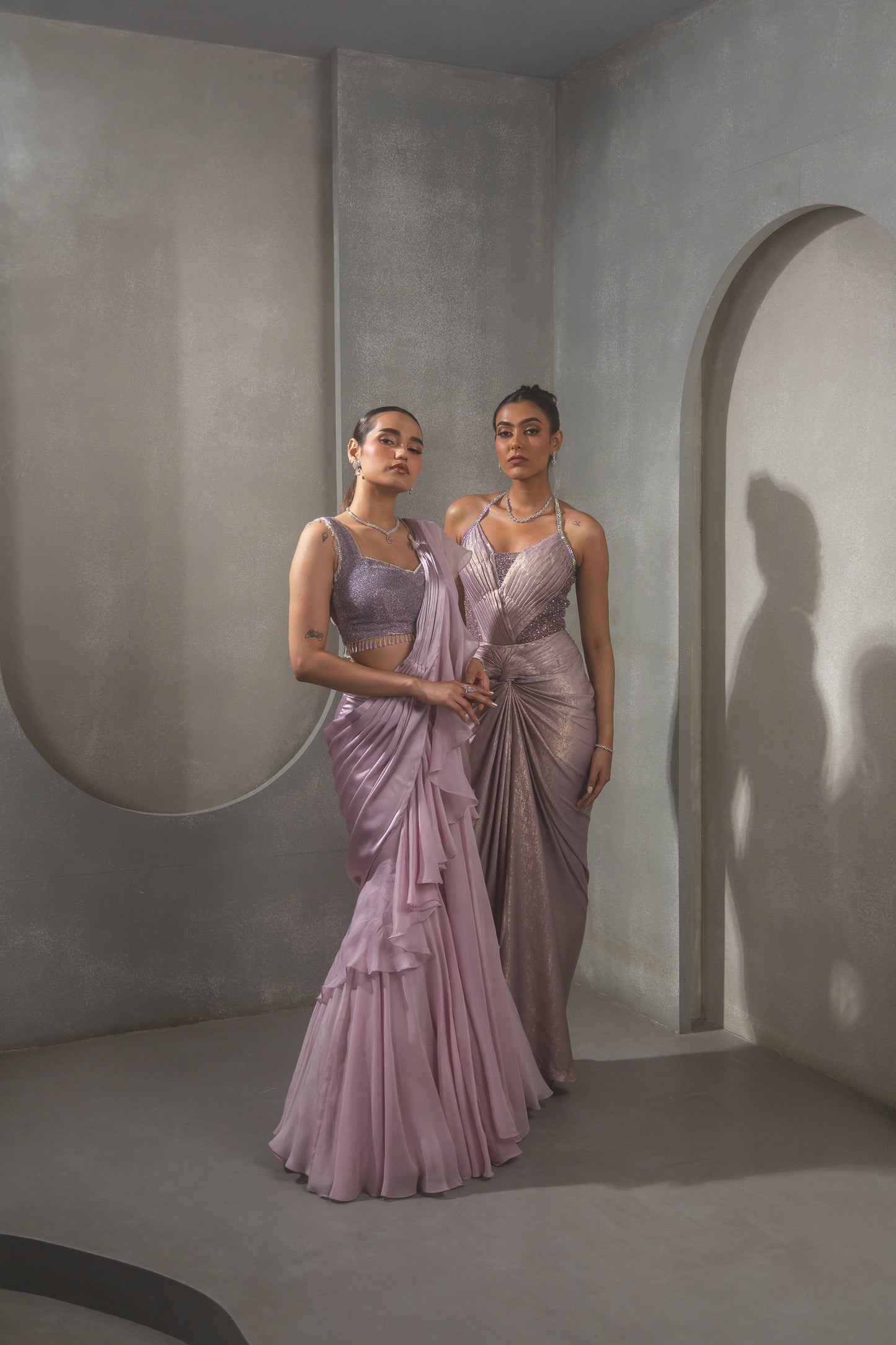 Lilac Ruffle Saree