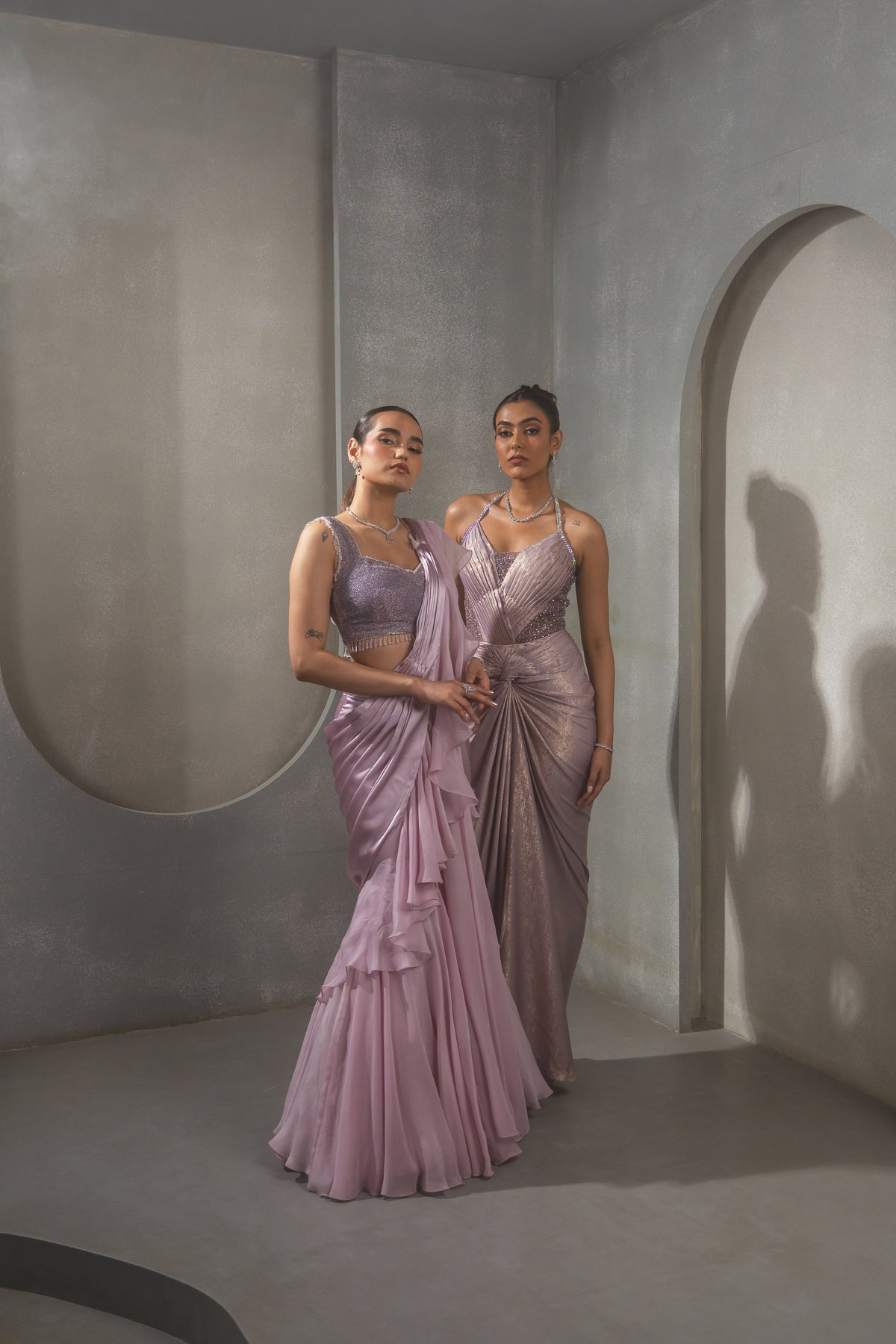 Lilac Ruffle Saree