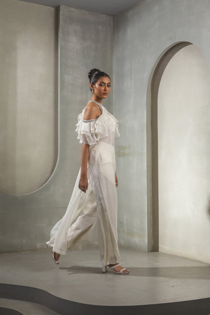 Ivory Ruffle Suit