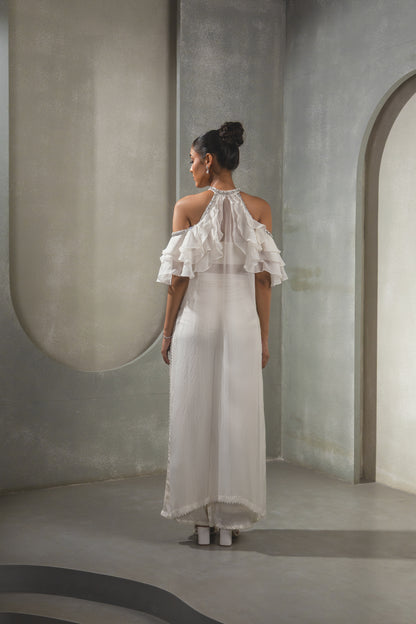Ivory Ruffle Suit