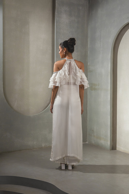 Ivory Ruffle Suit