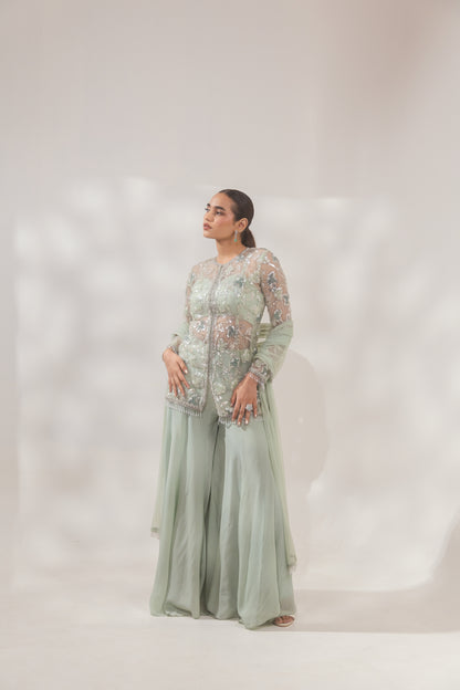 Floral Green Sharara