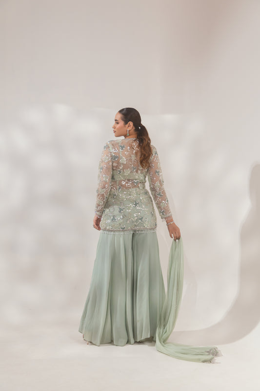 Floral Green Sharara