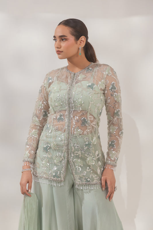 Floral Green Sharara