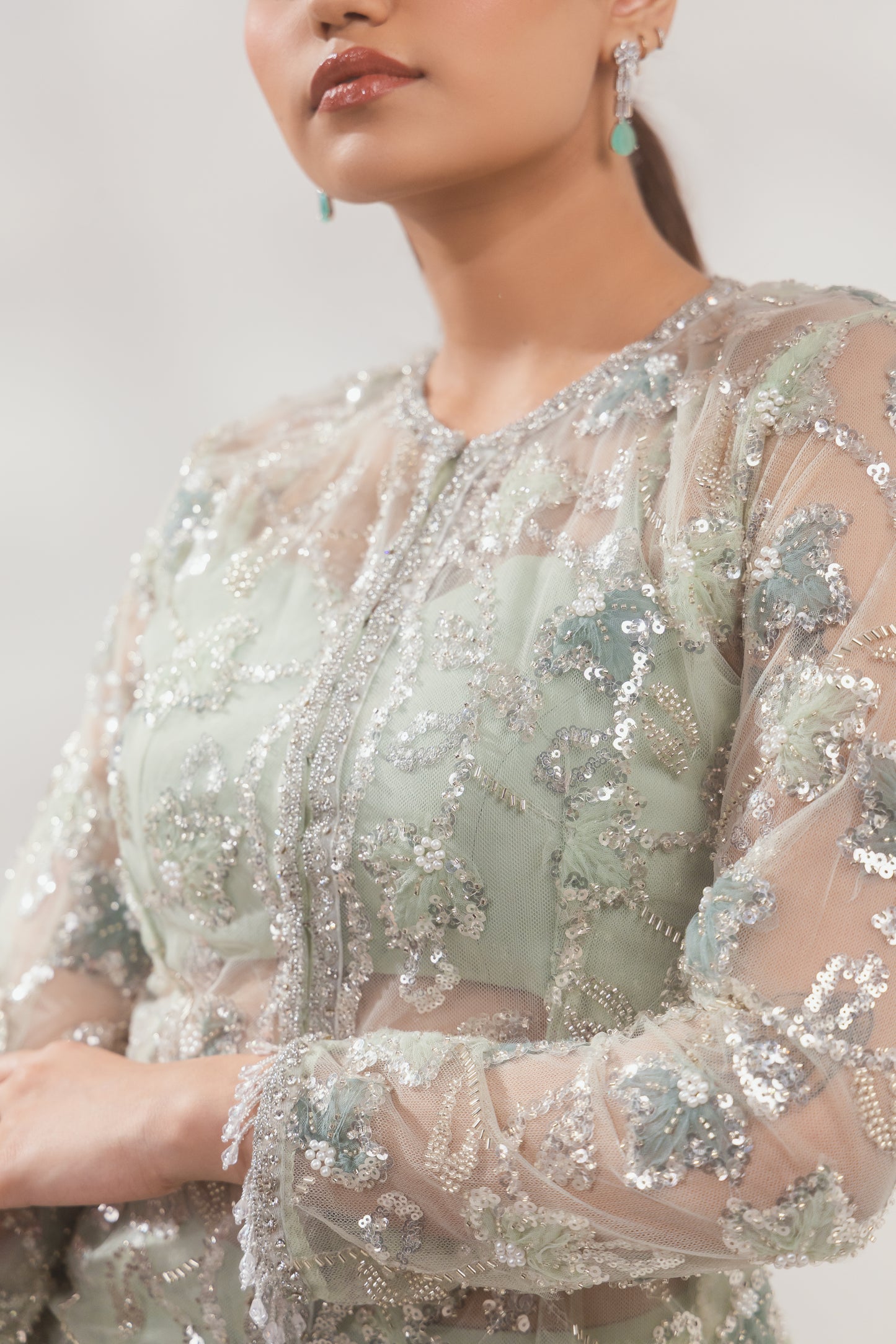 Floral Green Sharara