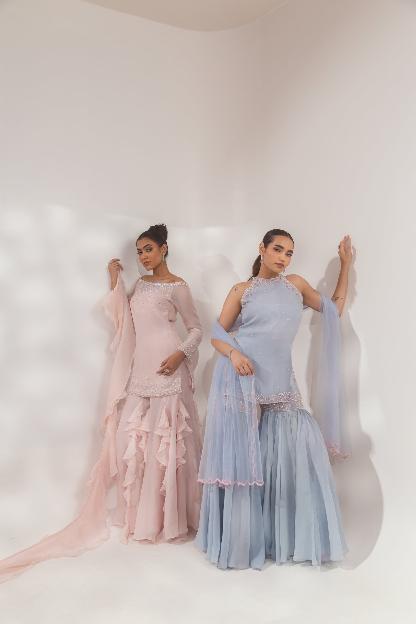 Blue Halter Sharara