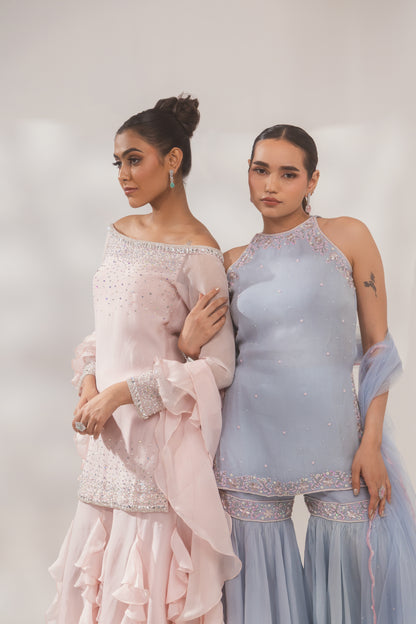 Blue Halter Sharara