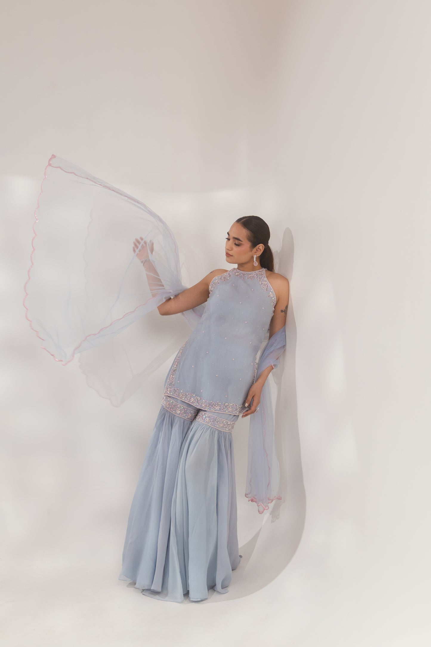 Blue Halter Sharara