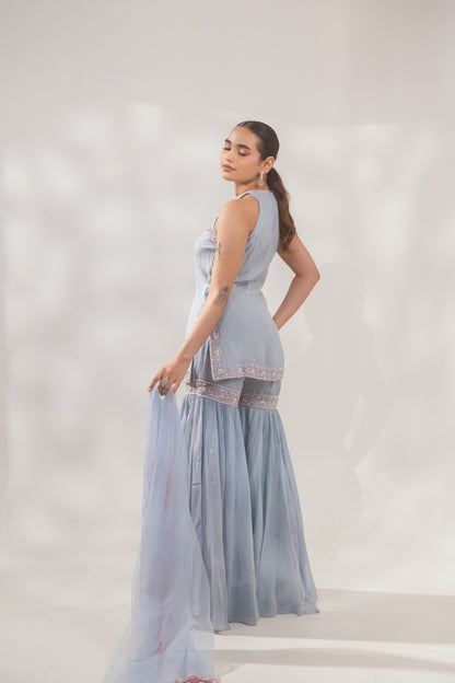 Blue Halter Sharara