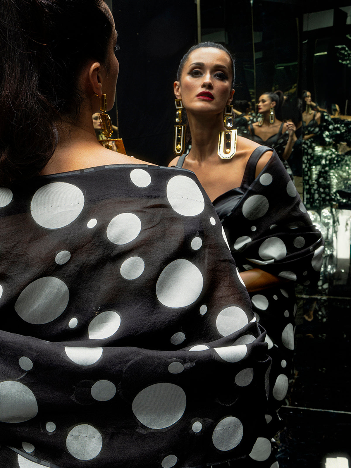 Black Confetti Saree