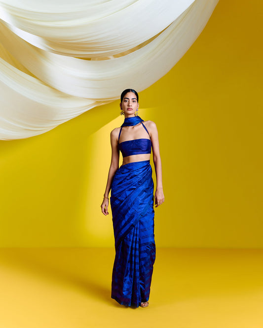 Handwoven Blue Silk Saree