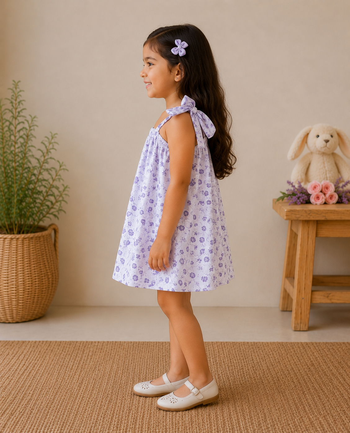 Lavender Bloom One-Shoulder Dress