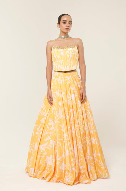 GOLDEN HOUR CORSET LEHENGA SET