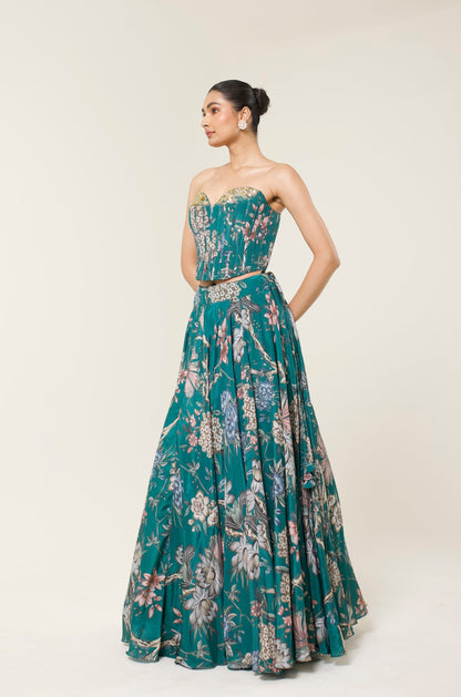 WILDFLOWER CORSET LEHENGA SET