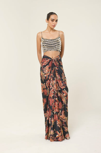 ONYXIA PRINTED DHOTI SKIRT SET