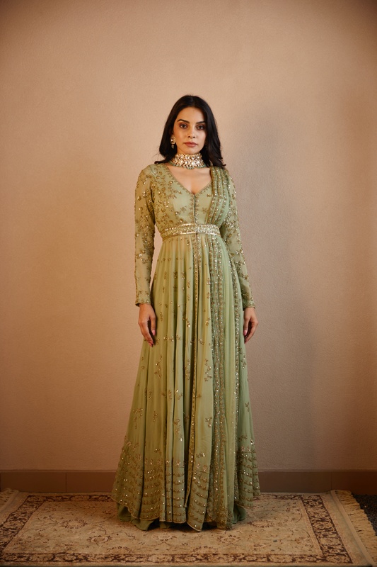GREEN DORI WORK FRONT OPEN JACKET SET