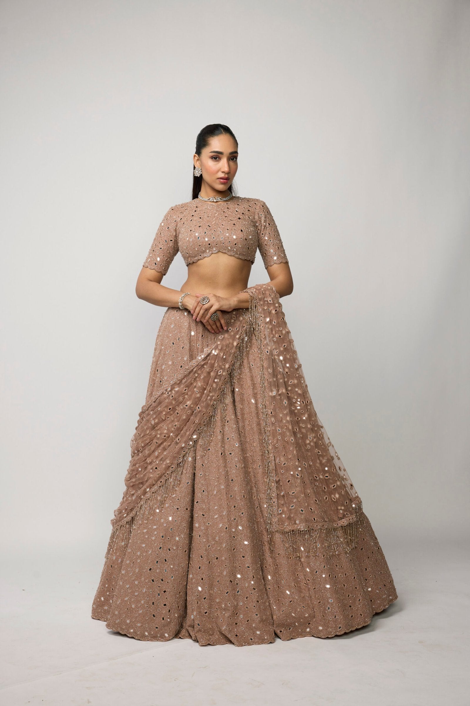 Bronze Rosé Lehenga Set