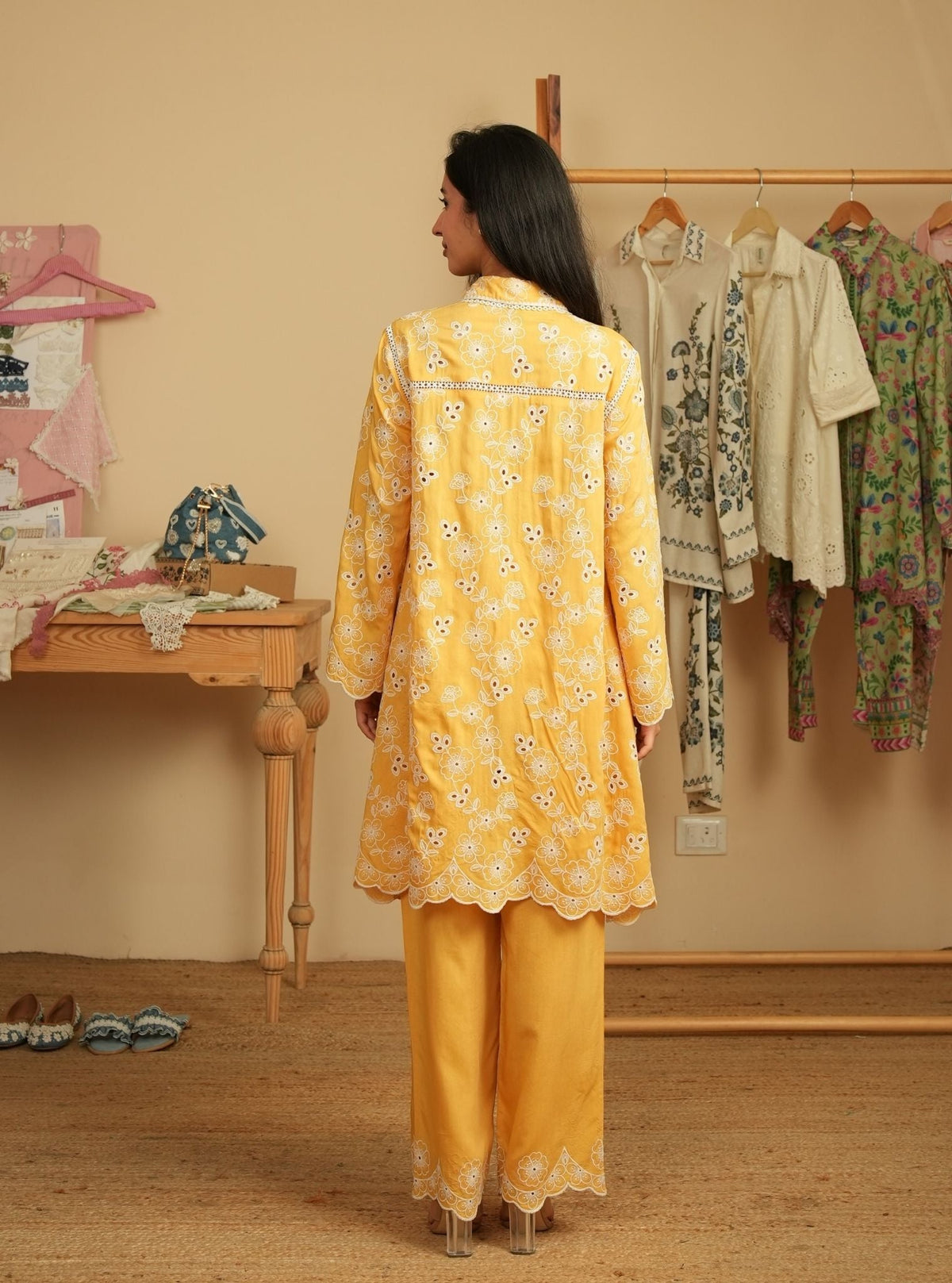 Verena Lawn Mustard Shirt & Pant Set