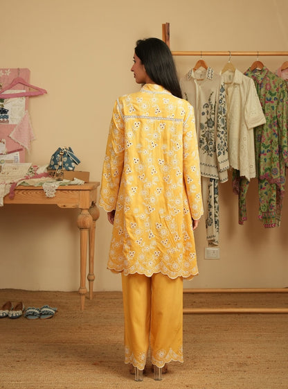 Verena Lawn Mustard Shirt & Pant Set