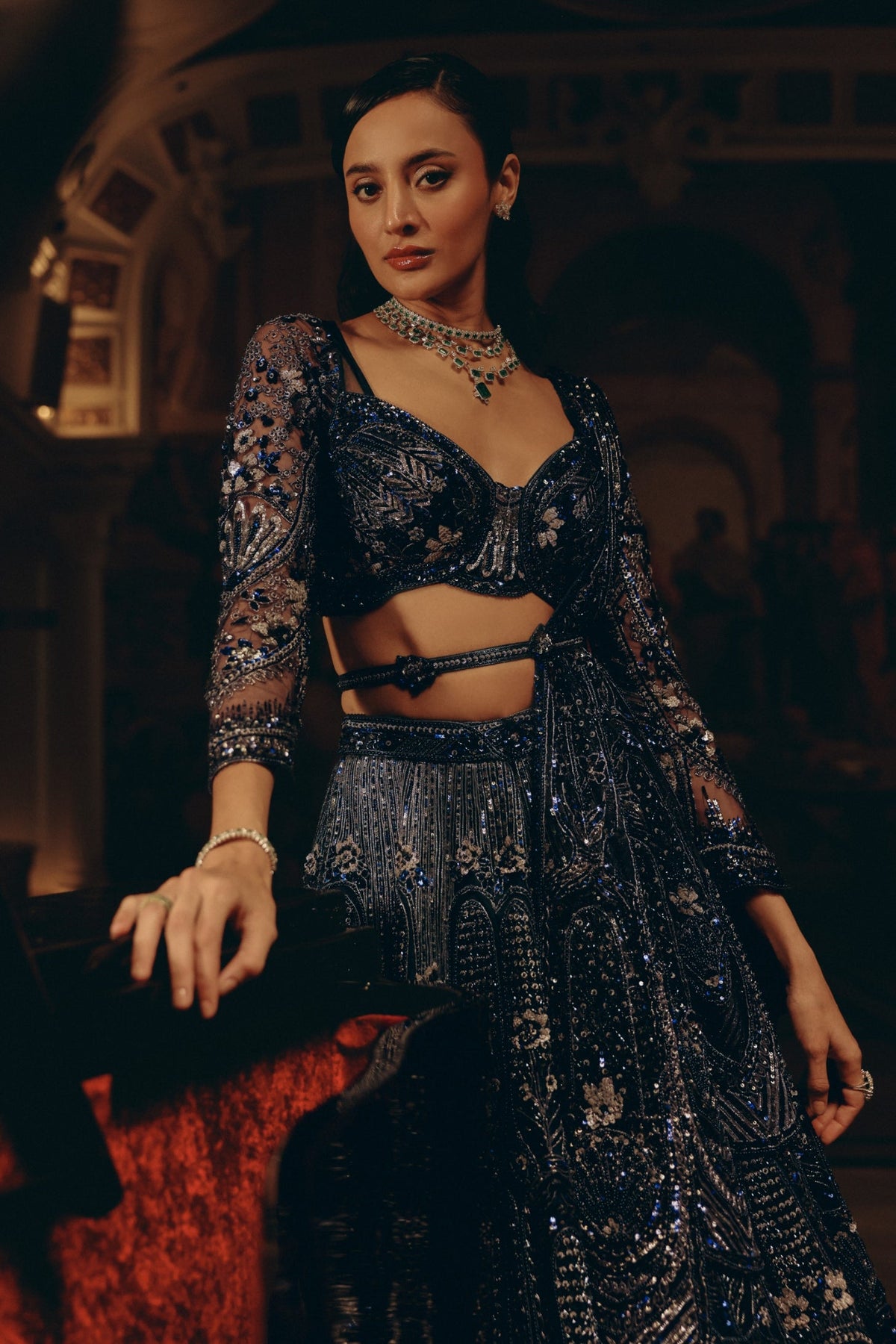 Nocturnal Majesty Lehenga