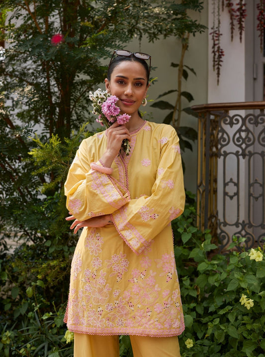 Kalani Supima Cotton Yellow Co-ord Set