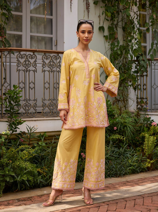 Kalani Supima Cotton Yellow Co-ord Set