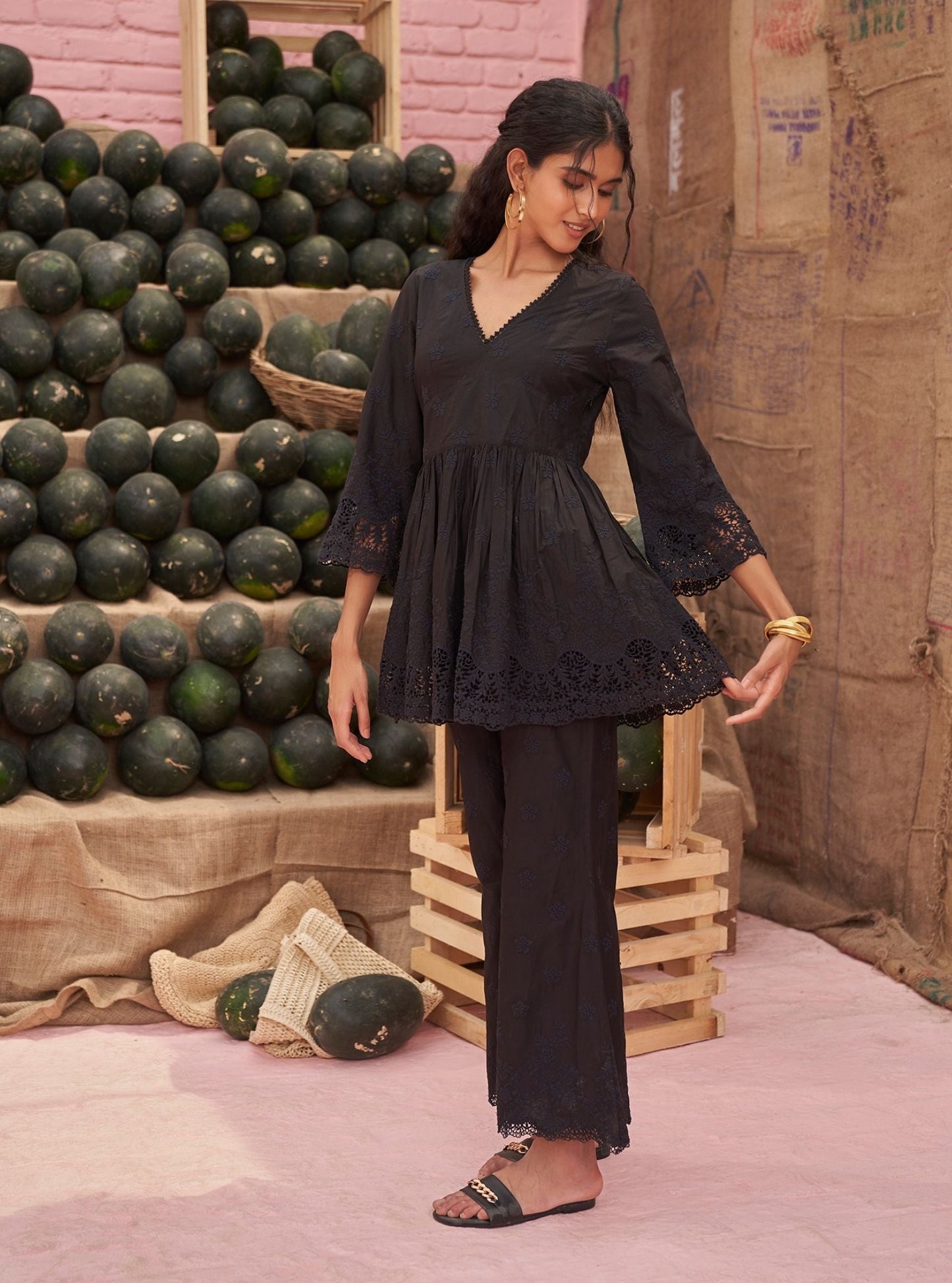 Cilou Supima Cotton Black Co-ord Set