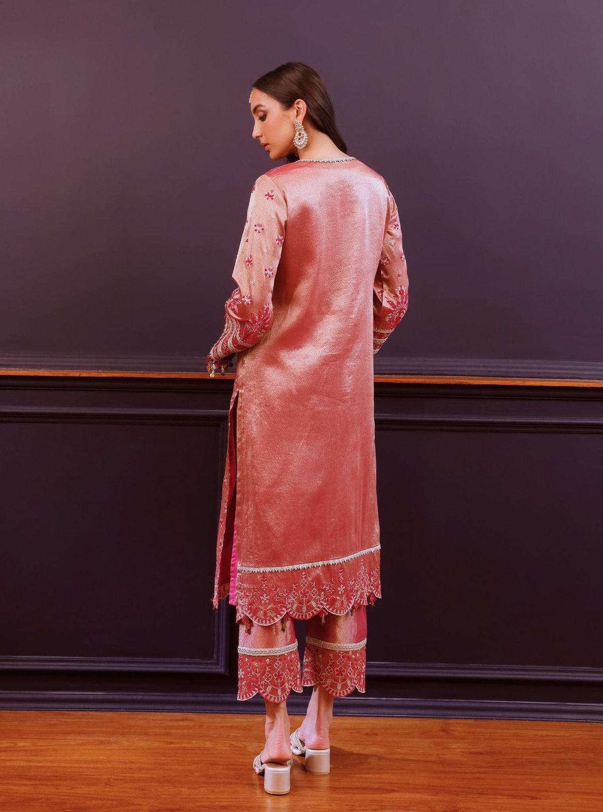 Amie Tissue Fuschia Kurta Set