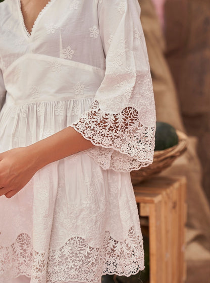 Cilou Supima Cotton White Co-ord Set