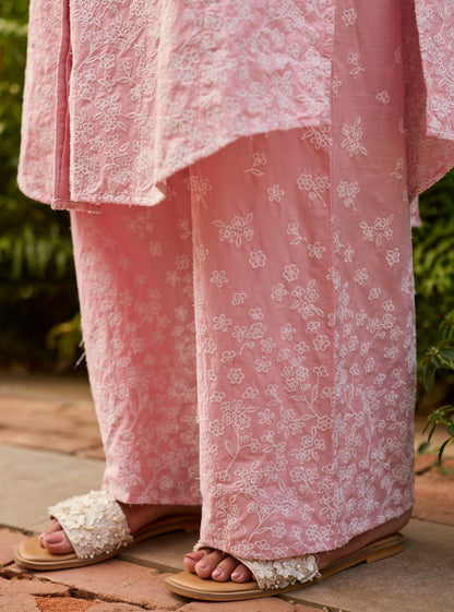Sahana Supima Cotton Pink Long Shirt Co-ord Set