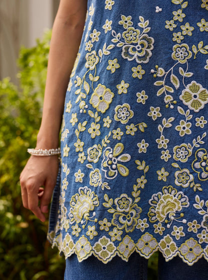 Mava Denim Kurta Set