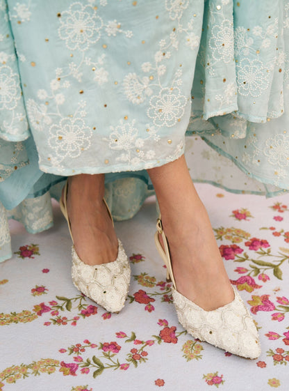 Valeria White Vegan Pointy Heel